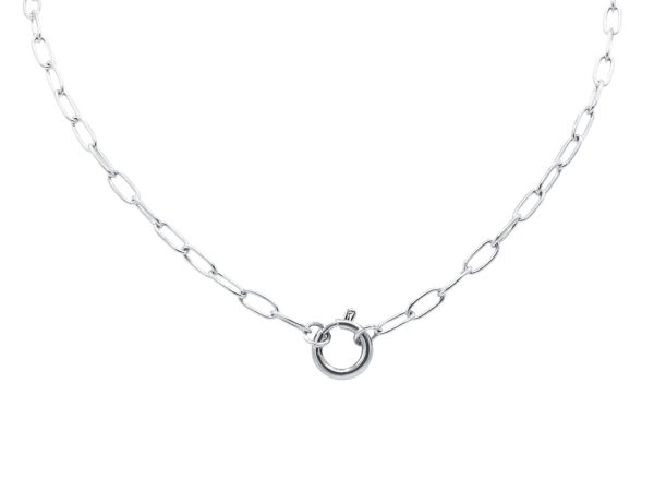 COLMXLOSPRING-RH.jpg Collier maille XL avec fermoir à breloques en acier inoxydable argenté