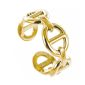 Bague ajustable "maille marine" en acier inoxydable