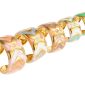 Bague ajustable motifs géométriques en émail coloré en acier inoxydable doré