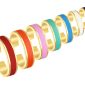 Bague ajustable avec bande émail coloré en acier inoxydable doré