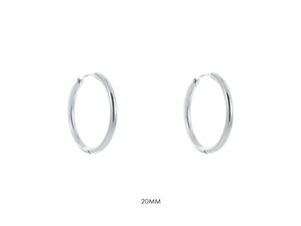 Créoles en acier inoxydable argenté | Largeur: 2mm