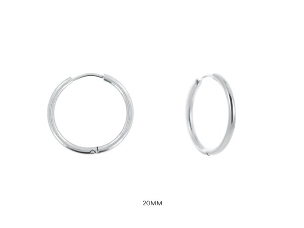 Créoles en acier inoxydable argenté | Largeur: 2mm