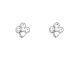 Boucles d'oreilles trèfle 4 feuilles cristaux fantaisie en acier inoxydable argenté