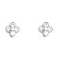 Boucles d'oreilles trèfle 4 feuilles cristaux fantaisie en acier inoxydable argenté