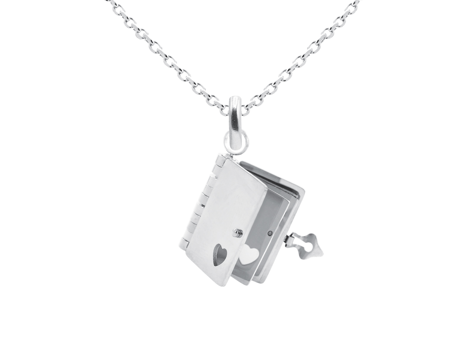 Collier chaîne maille forçat livre "Ecris ton histoire" à personnaliser en acier inoxydable argenté