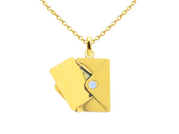 Collier chaîne maille forçat enveloppe "message secret" à personnaliser en acier inoxydable argenté