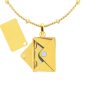 Collier chaîne maille boule alternée enveloppe "message secret" à personnaliser en acier inoxydable doré