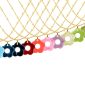 Collier chaîne maille boule alternée fleur colorée en acier inoxydable doré