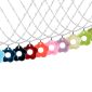 Collier chaîne maille boule alternée fleur colorée en acier inoxydable argenté