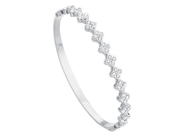 JNCF24-RH.jpg Jonc articulé trèfle cristaux fantaisie en acier inoxydable argenté