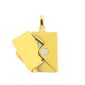 Pendentif enveloppe "message secret" à personnaliser en acier inoxydable doré