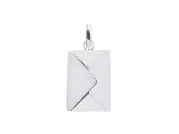 Pendentif enveloppe "message secret" à personnaliser en acier inoxydable argenté