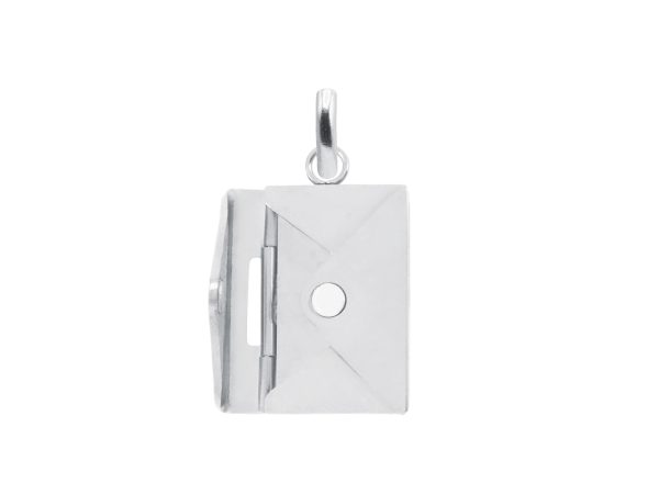 Pendentif enveloppe "message secret" à personnaliser en acier inoxydable argenté