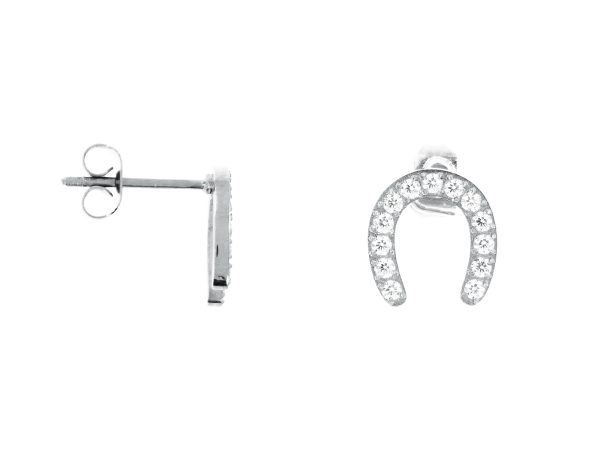 BOFERCHOZ-RH2.jpg Boucles d'oreilles fer à cheval oxydes de zirconium blancs en acier inoxydable argenté