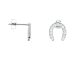 Boucles d'oreilles fer à cheval oxydes de zirconium blancs en acier inoxydable argenté