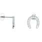 Boucles d'oreilles fer à cheval oxydes de zirconium blancs en acier inoxydable argenté