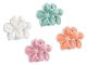 Boucles d'oreilles fleur colorée en acier inoxydable argenté