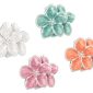 Boucles d'oreilles fleur colorée en acier inoxydable argenté