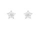 Boucles d'oreilles fleur oxydes de zirconium blancs en acier inoxydable argenté
