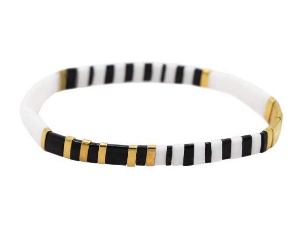 Bracelet élastique agrémenté de perles japonaises colorées