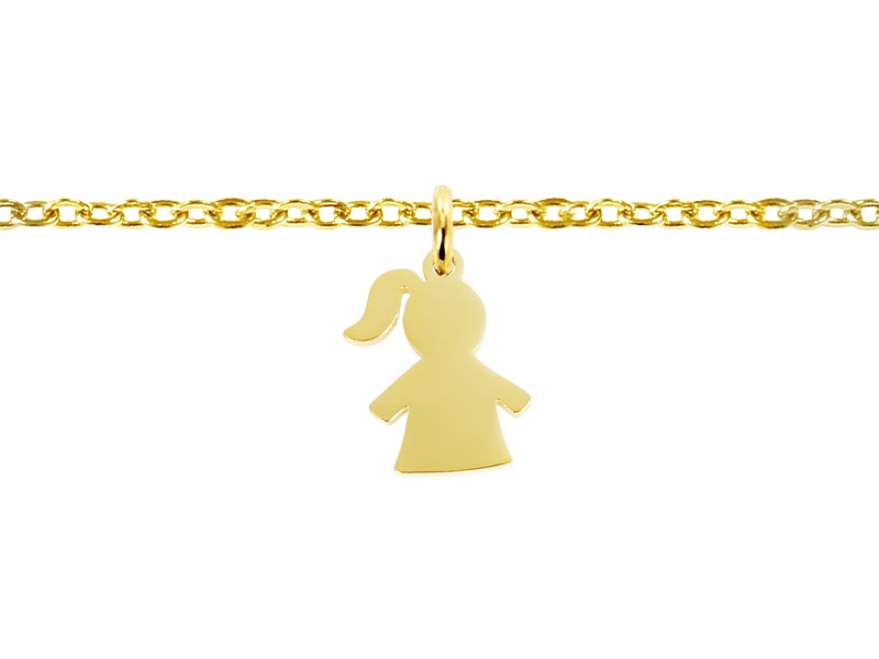 Bracelet petite fille acier doré à personnaliser