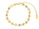 Bracelet fleurs colorées en acier inoxydable doré