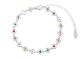 Bracelet fleurs colorées en acier inoxydable argenté