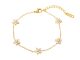 Bracelet fleurs oxydes de zirconium en acier inoxydable doré