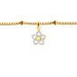 Bracelet maille boule alternée fleur oxydes de zirconium blancs en acier inoxydable doré