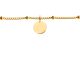 Bracelet maille boule alternée petite médaille acier doré à personnaliser