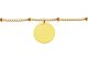 Chaîne de cheville maille boule alternée médaillon perlé (16mm) à personnaliser en acier inoxydable doré