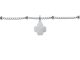 Bracelet maille boule alternée petit trèfle acier à personnaliser
