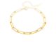 Bracelet maille trombone avec oxydes de zirconium blancs en acier inoxydable doré