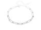 Bracelet maille trombone avec oxydes de zirconium blancs en acier inoxydable argenté