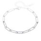 Bracelet maille trombone avec oxydes de zirconium blancs en acier inoxydable argenté