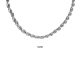 Collier maille corde en acier inoxydable argenté | Largeur: 5mm