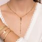 Collier cravate croix en acier inoxydable doré