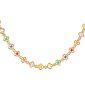 Collier fleurs colorées en acier inoxydable doré