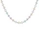 Collier fleurs colorées en acier inoxydable argenté