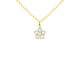 Collier chaîne maille forçat fleur oxydes de zirconium en acier inoxydable doré