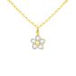 Collier chaîne maille forçat fleur oxydes de zirconium en acier inoxydable doré