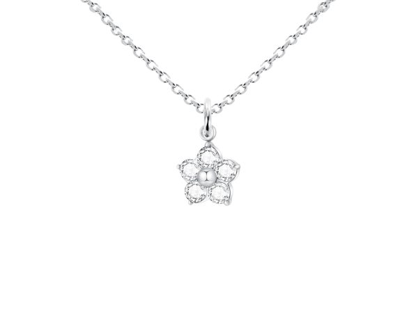 COLFLEUROZ-RH-1.jpg Collier chaîne maille forçat fleur oxydes de zirconium en acier inoxydable argenté