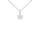 Collier chaîne maille forçat fleur oxydes de zirconium en acier inoxydable argenté