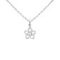 Collier chaîne maille forçat fleur oxydes de zirconium en acier inoxydable argenté