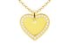 Collier chaîne maille forçat pendentif cœur (20mm) oxydes de zirconium à personnaliser en acier inoxydable doré