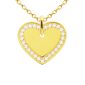 Collier chaîne maille forçat pendentif cœur (20mm) oxydes de zirconium à personnaliser en acier inoxydable doré