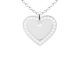Collier chaîne maille forçat pendentif cœur (20mm) oxydes de zirconium à personnaliser en acier inoxydable argenté