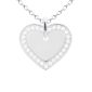 Collier chaîne maille forçat pendentif cœur (20mm) oxydes de zirconium à personnaliser en acier inoxydable argenté