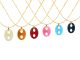 Collier chaîne maille boule alternée grain de café coloré en acier inoxydable doré