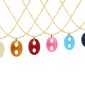 Collier chaîne maille boule alternée grain de café coloré en acier inoxydable doré